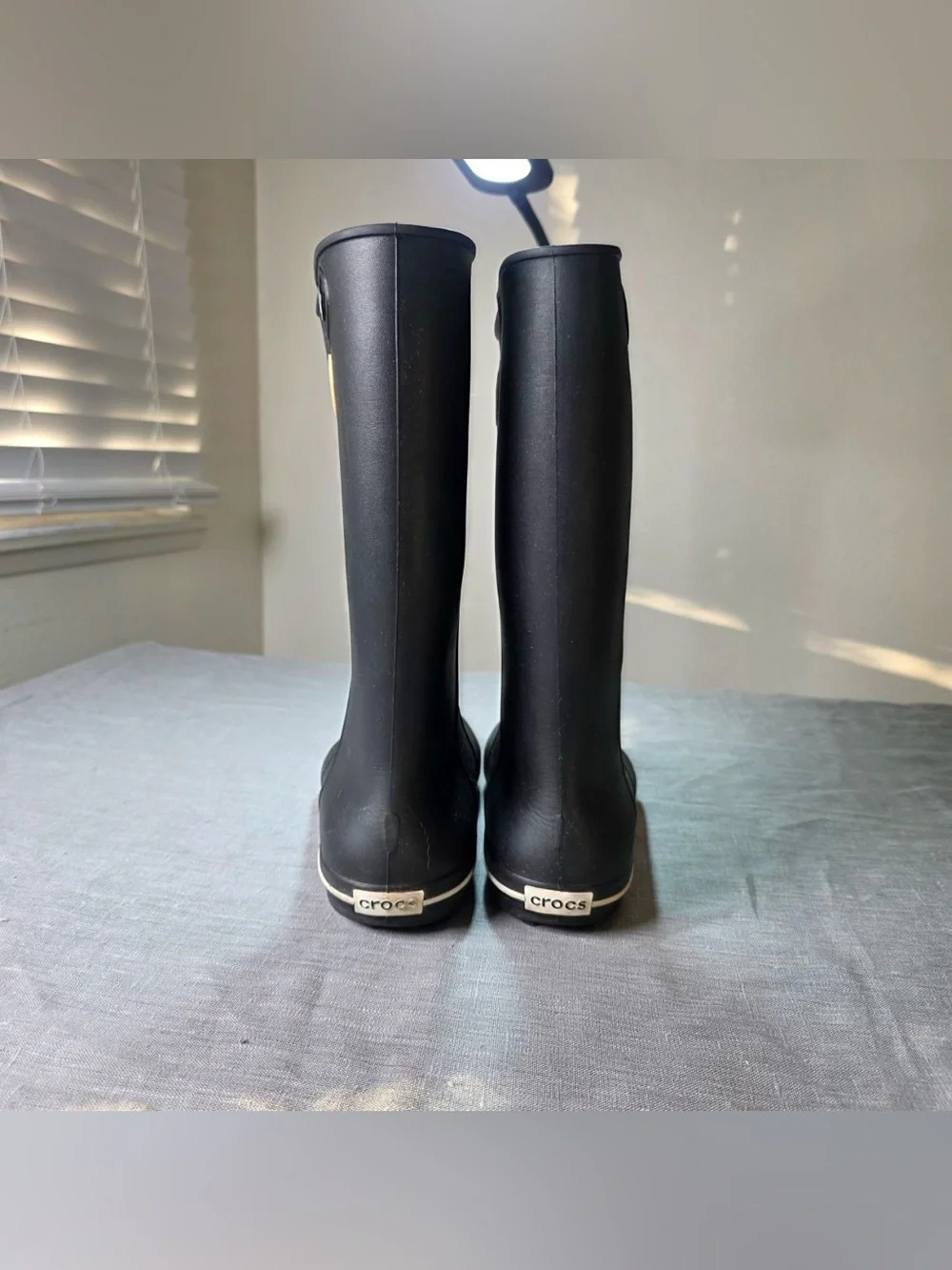 Crocs Jaunt Shorty Rain Boots Women's Size 10 Black Waterproof Rubber Pull On